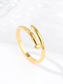 Damen Ring mit einfarbigem Nageldesign