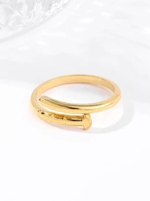 Damen Ring mit einfarbigem Nageldesign