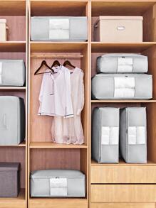 1pc Plain Quilt Storage Bag Decorations Decor Festival Decor Room Decor Home Decor Bed Room Decor Bedroom, Organizer, Home Storage, For White T-Shirt Women, Black Pants Women, Ladies Winter Clothes, Dress, Winter Clothes For Ladies, Elegant Woman Dresses, White Shirt For Ladies, Long Sleeve, White Jumpsuit For Women, Spring Dresses For Women, Spring Outfits For Women, Spring, Spring Clothes, Minimalist, Summer Tops Storage - Grey - View 4