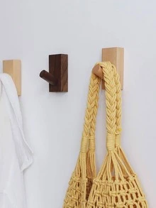 1 cái Móc treo tường bằng gỗ, Móc treo tường trơn tối giản cho gia đình - Nhiều màu - Xem 10