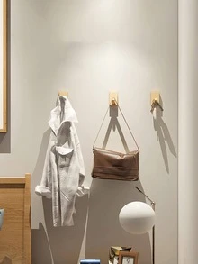 1 cái Móc treo tường bằng gỗ, Móc treo tường trơn tối giản cho gia đình - Nhiều màu - Xem 4