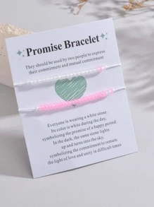 2 peças/conjunto boêmio fosco brilha no escuro contas de arroz grandes fio de cera de Taiwan pulseira de casal feminina tecida