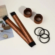 6入組簡約時尚卷髮造型器，適用於懶散包頭、芭蕾包髮、法式扭髮、浪漫髮型等 - 棕色 - 查看 3