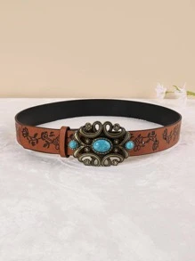 Turquoise Decor Belt - Brown - View 2