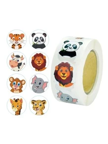500 pezzi/rotolo di adesivi rotondi carini a cartone animato, etichette adesive per scrapbooking, forniture scolastiche, ritorno a scuola