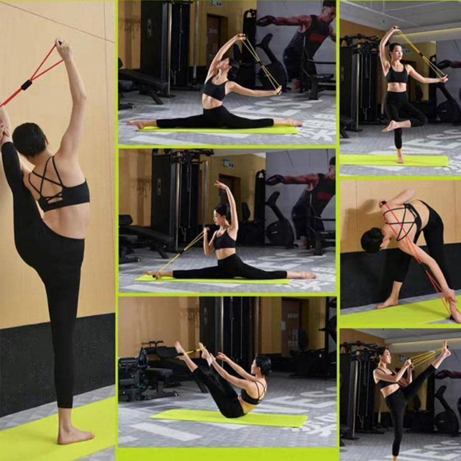 8-Shaped Fitness Yoga Pull Rope - Pink - View 4