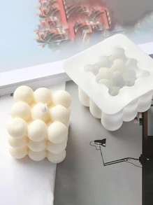 1 套硅胶肥皂模具，创意方形设计工艺品肥皂模具 - 白色 - 查看 2