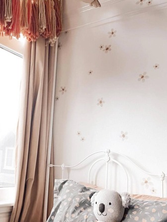 1pc Boho Flower Wallpaper Stickers Home DIY Wall Sticker Vintage Flower Interior Wall Decals For Living Room Bedroom Wall Art Stickers Plain Color Flower Stickers, Stickers, Wall Decal, Vinyl Decal For Home Decorations, Spring Decoration Items Refresh Your Home, Rama Decoration Stickers Gifts Birthday Graduation