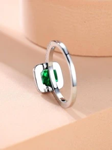 Nhẫn Trang Trí Đá Cubic Zirconia - màu xanh lá - Xem 3