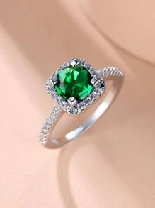 Nhẫn Trang Trí Đá Cubic Zirconia - màu xanh lá - Xem 5