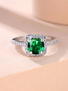 Nhẫn Trang Trí Đá Cubic Zirconia - màu xanh lá - Xem 2