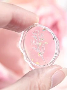 15入組花朵圖案密封現代多功能貼紙 - 粉色 - 查看 4