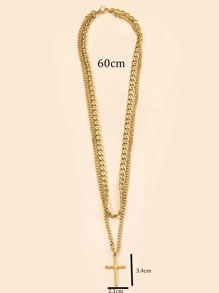 1 mặt dây chuyền chữ thập bằng thép không gỉ nhiều lớp - đi qua - Xem 3