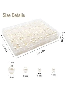 1 盒彩色穿线珍珠串珠，4/6/8/10 毫米珠宝制作套件珍珠串珠适用于手链项链珠宝制作工艺装饰 - 彩色 - 查看 2