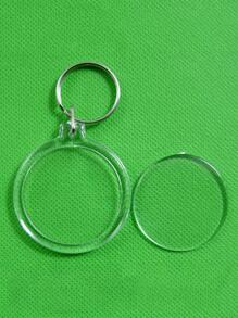Khung Ảnh Rõ Ràng Móc Chìa Khóa Acrylic Vòng Tròn Chèn Ảnh Hình Khung Móc Khóa Chìa Khóa DIY Chia - Trong sáng - Xem 1