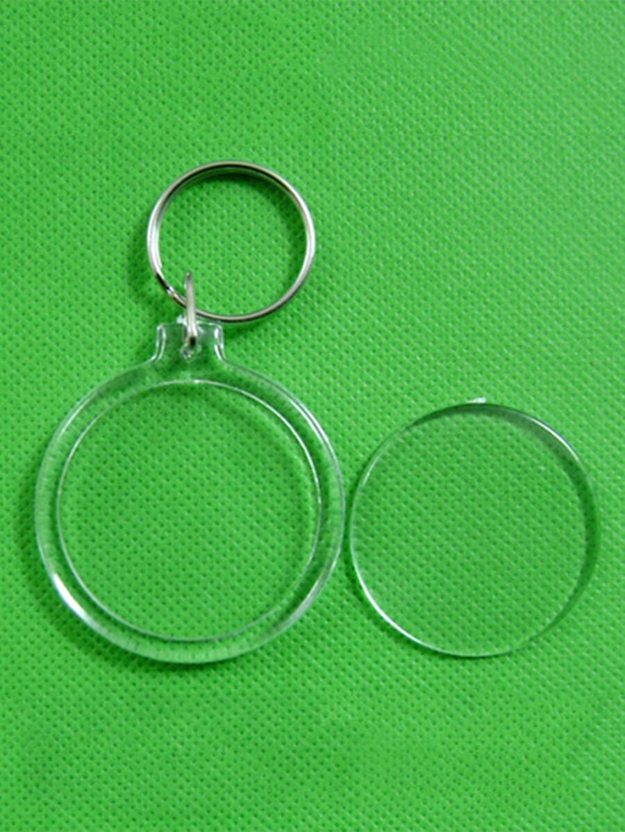 Khung Ảnh Rõ Ràng Móc Chìa Khóa Acrylic Vòng Tròn Chèn Ảnh Hình Khung Móc Khóa Chìa Khóa DIY Chia - Trong sáng - Xem 1