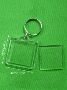 Rõ Ràng Khung Ảnh Móc Chìa Khóa Acrylic Hình Chữ Nhật Chèn Ảnh Hình Khung Móc Khóa Chìa Khóa DIY Chia - Trong sáng - Xem 2