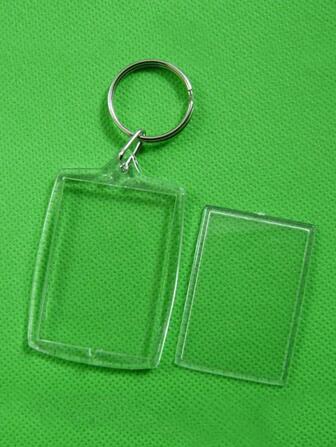 Llavero En Blanco Con Marco De Fotos Acrílico Rectangular, Para Insertar Una Imagen, Soporte Para Llaves Con Cadena De Anillo Dividido Y Colgante, Regalo Diy