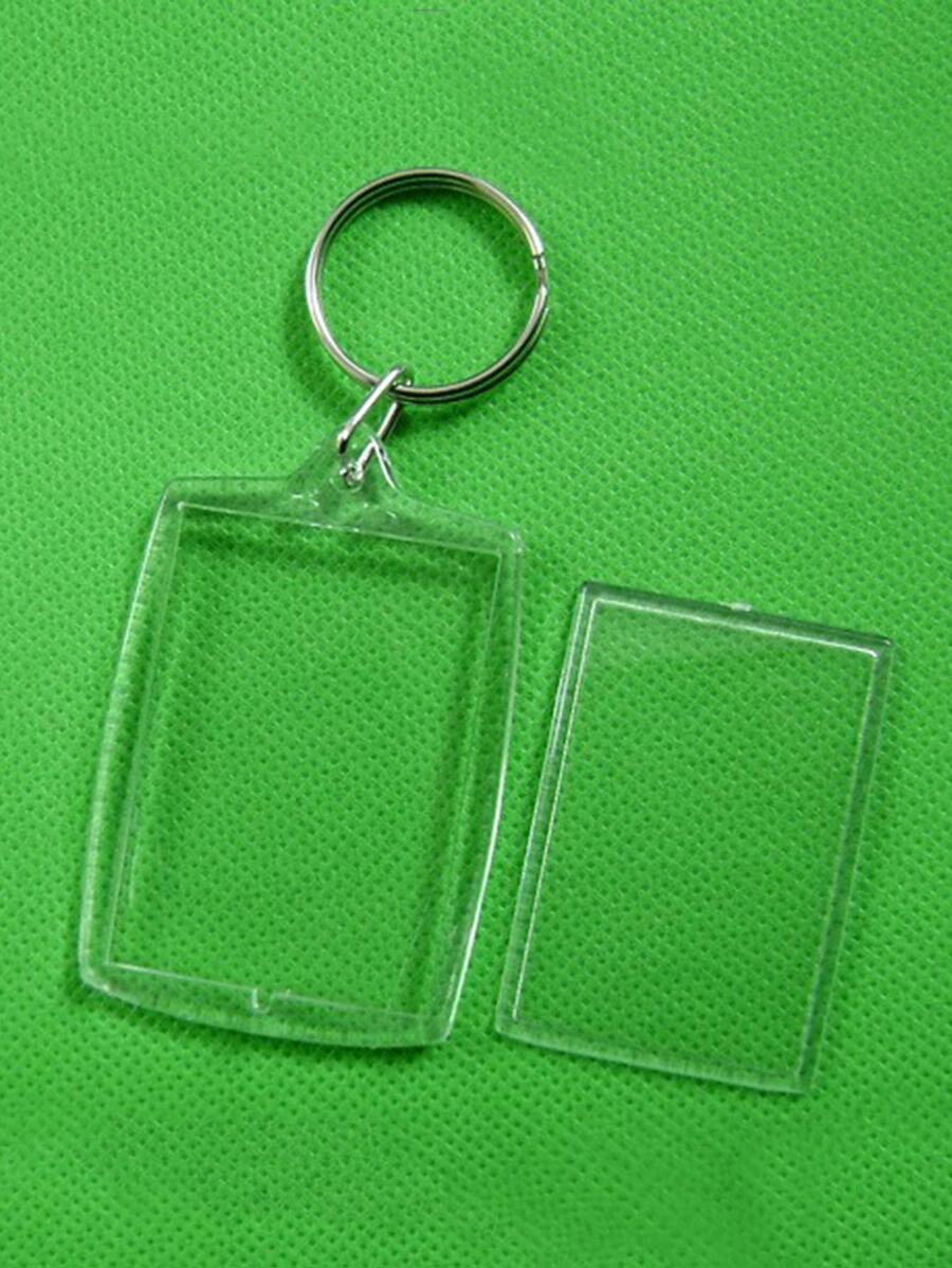 Blank Photo Frame Keychain Acrylic Rectangle Insert Photo Picture Frame