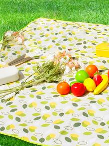 1pc Portable Waterproof PVC Picnic Mat, Modern Leaf Pattern Picnic Blanket For Outdoor - Green - View 6