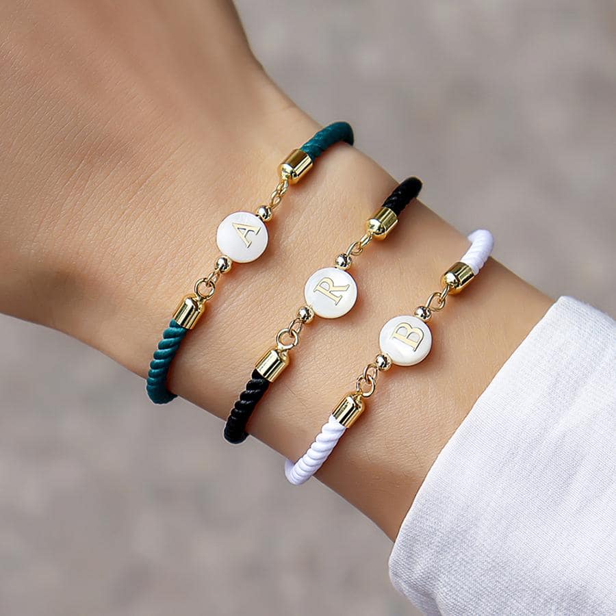 女士时尚百搭可调节字母手链 - 字母 - 查看 1
