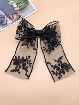 1pc Women's Lace Bow Decorative Hair Clip, Simple & Elegant Ladies' Hair Accessory, Suitable For Daily Wear And As A Gift For Graduation Season Valentine's Day Claw Clips Hair Claws Hair Barrettes, Bows, Cute, Hair Accerssories