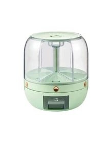 1pc Plastic Food Storage Box, Minimalist Clear Food Storage Box For Home - Olive Green - View 5