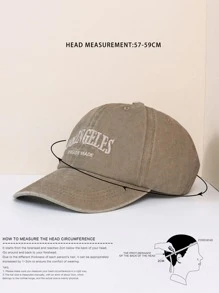 Y2k Unisex Embroidered Letters Los Angeles Sunscreen Breathable Fashionable Baseball Cap, Suitable For Daily Wear And Leisure - Khaki - View 4