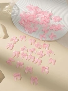 30/50/100/200 Chiếc Nơ Ruy Băng Satin Đồ Thủ Công DIY Nơ Thu Nhỏ Cho Giày Dép, Quần Áo, Trang Trí Hộp Quà Tặng, Phụ Kiện Đồ Lót, Nhiều Kích Cỡ - Hồng - Xem 3