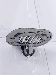 1pc Plastic Soap Dish, Modern Solid Color Multifunction Punch-free Soap Holder For Home And Bathroom