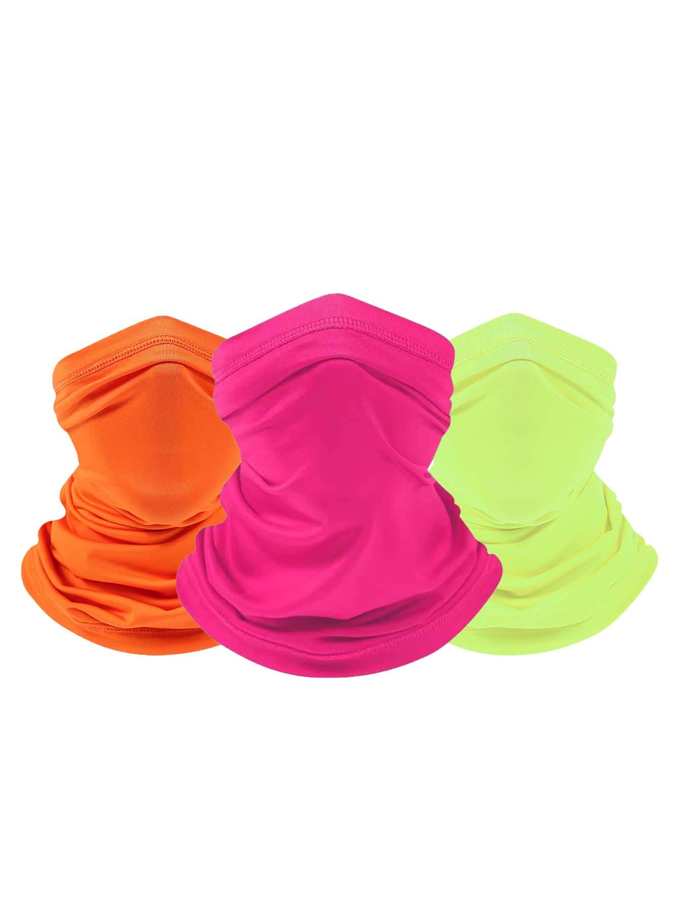 3pcs Men Solid Sun Protection Casual Neck Gaiter For Outdoor - Multicolor - View 1