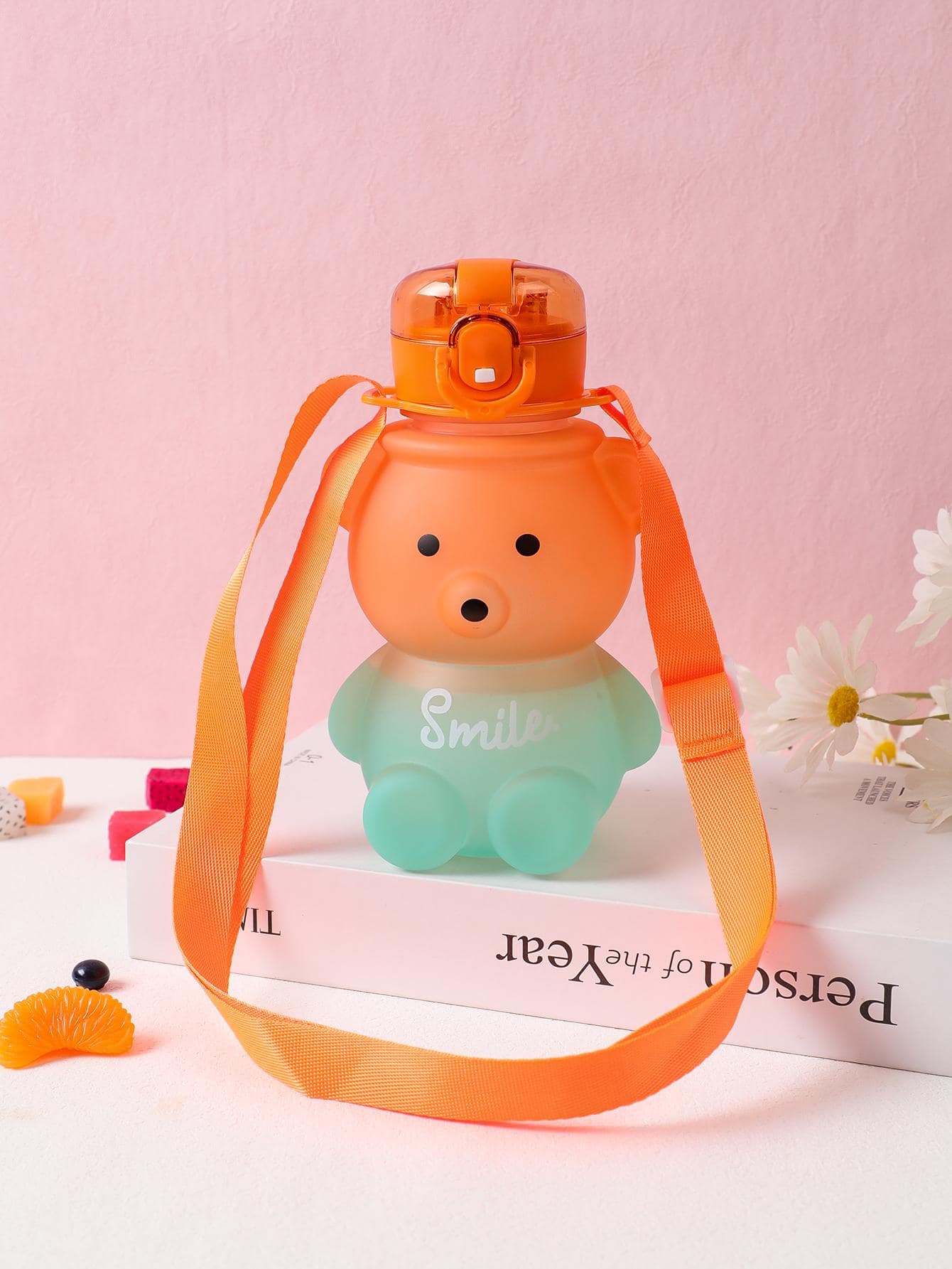 1 chai nước thiết kế gấu hoạt hình - trái cam - Xem 1