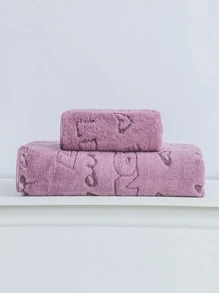 1pc Coral Fleece Heart-Shaped Towel Bath Towel: Super Soft, Absorbent, Skin-Friendly. Ideal For Bathroom, Gym, Hotel, Vacation, Beach. A Must-Have For Daily Use At Home Or Travel - Perfect Gift For Everyone Home Bathroom Decor Back To School For Beauty Salon Home Bathroom