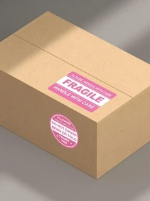 100 张易碎标签、快递包装警告贴纸、学校用品、返校 - 彩色 - 查看 2