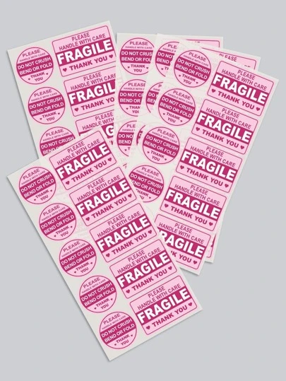 100pcs Fragile Labels, Express Package Warning Stickers Back To School