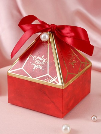 10入組紙禮品大理石紋樣式包装盒適合派對