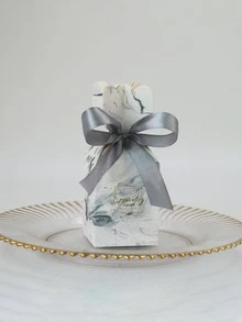 10pcs Bow Decor Gift Box - Silver - View 5