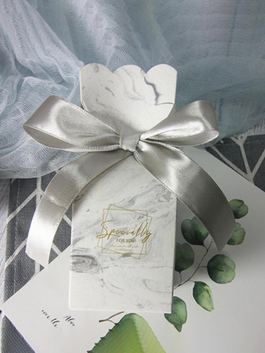 10pcs Bow Decor Gift Box - Silver - View 1