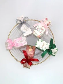 10pcs Bow Decor Gift Box - Silver - View 3