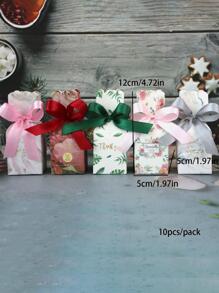 10pcs Bow Decor Gift Box - Silver - View 2