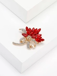 Trâm thiết kế hoa rhinestone - Đỏ - Xem 3