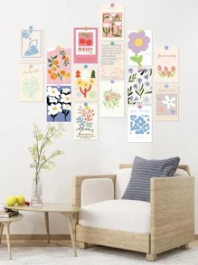 15pcs/set Flower Pattern Material Paper, Decorative Craft Paper For DIY Craft, Decoration, Hand Account - White - View 2