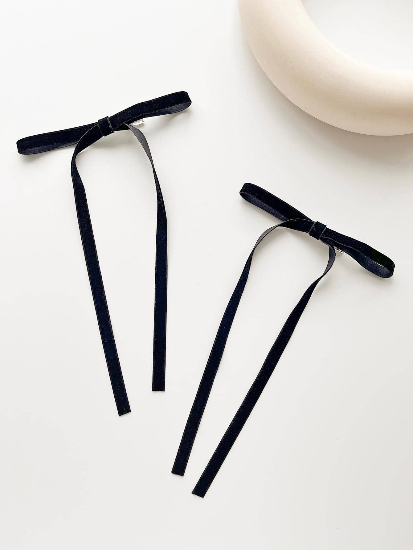 2入組女士蝴蝶結裝飾時尚鴨嘴夾適用於頭髮裝飾用品