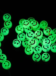 100 cái/bộ Thời trang Nhựa Phát sáng trong bóng tối Chi tiết Diễn đạt Mặt Hạt DIY Đối với phụ nữ Để làm đồ trang sức DIY - Nhiều màu - Xem 2