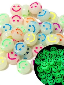 100 cái/bộ Thời trang Nhựa Phát sáng trong bóng tối Chi tiết Diễn đạt Mặt Hạt DIY Đối với phụ nữ Để làm đồ trang sức DIY - Nhiều màu - Xem 4