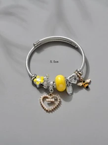 1 Thời Trang Hợp Kim Kẽm Ngọc Trai Giả Trái Tim & Ong Charm Lắc Tay Nữ Trang Trí Hàng Ngày - Nhiều màu - Xem 3