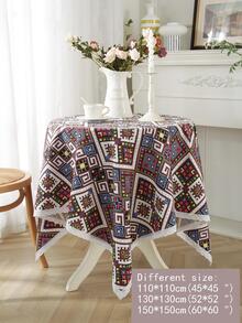 1 khăn trải bàn họa tiết hình học - Nhiều màu - Xem 6