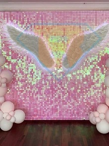 1 Vuông Đầm Đảng Phông Nền Bảng Nhựa Hiện Đại Lấp Lánh Trang Trí Nền Cho Đảng Sắp Xếp - Hồng - Xem 4