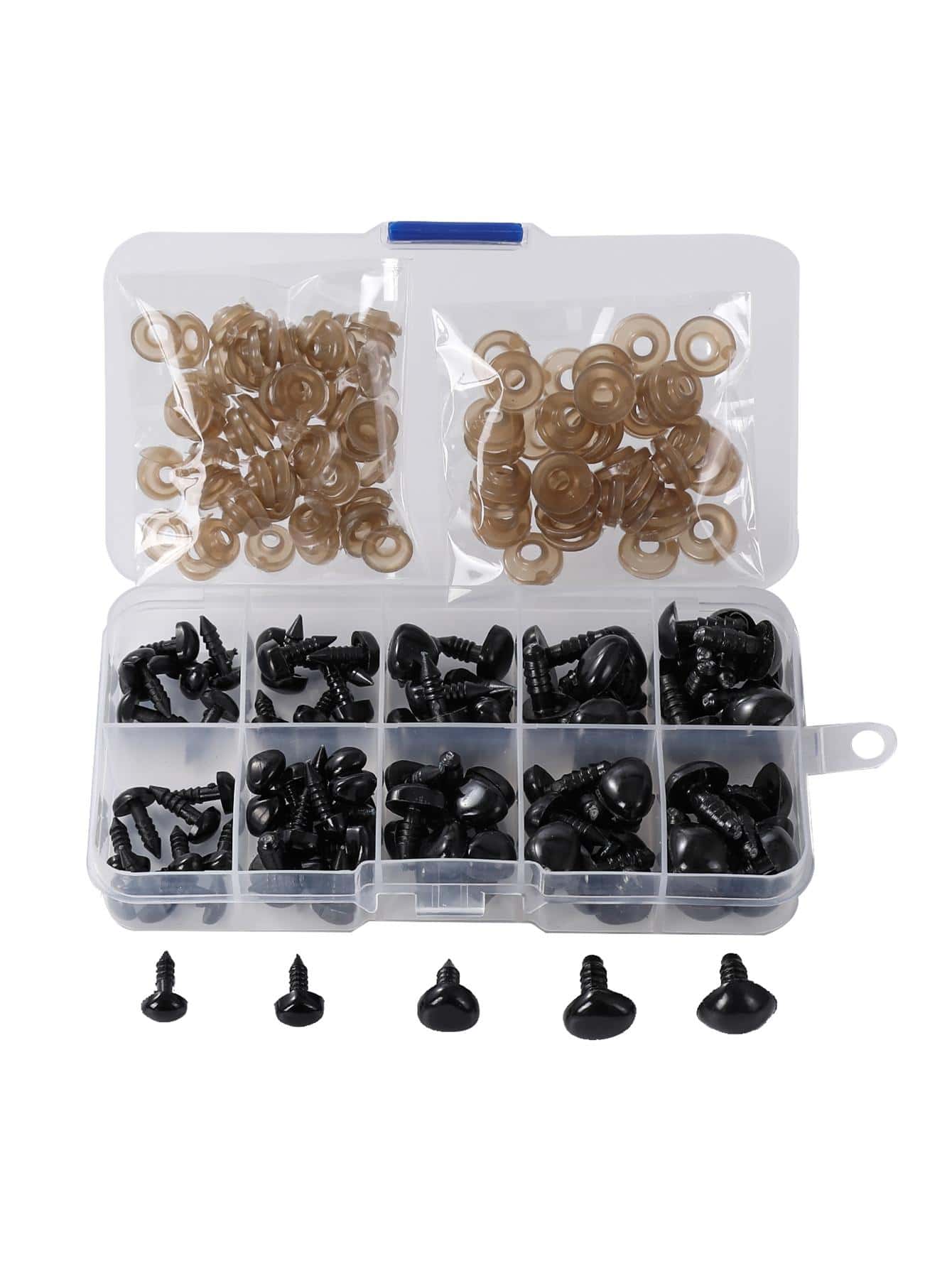 100入組/盒塑膠極簡圓形裝飾用品適用於工藝 - 黑色 - 查看 1
