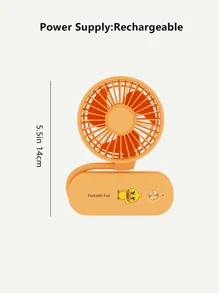 1 Bộ Quạt Mini ABS Có USB Hình Vịt Dễ Thương & Quạt Cầm Tay Đồ Họa Chữ Cái Cho Gia Đình - trái cam - Xem 3
